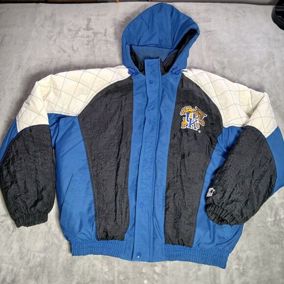 Vintage 90s Starter Jacket University of Kentucky Wildcats Quilted Adult Large - Picture 1 of 15